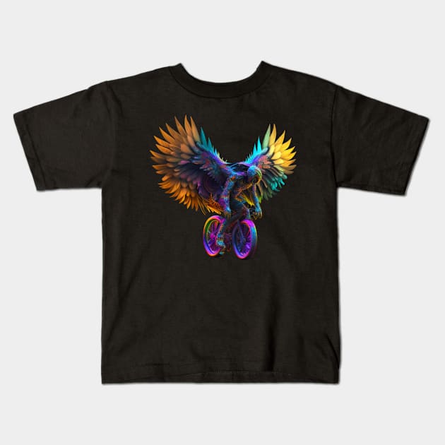 cycling angel Kids T-Shirt by art2tonic